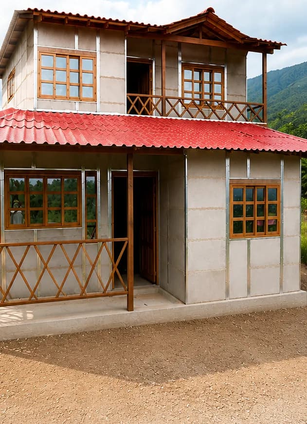Casa Uris, detalle del corredor y el balcón